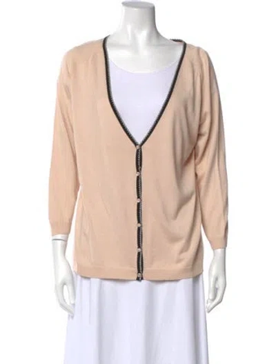 Pre-owned Escada Silk V-neck Sweater In Pink
