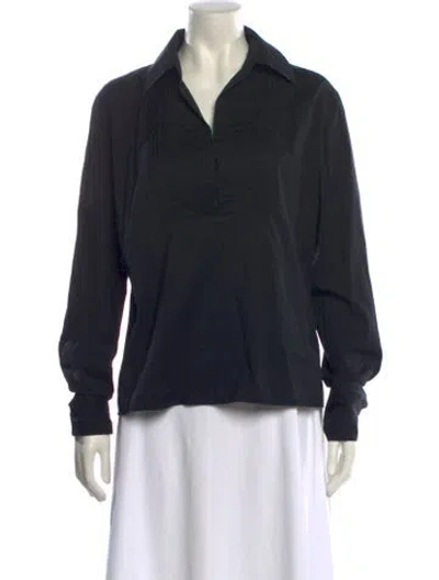 Pre-owned Escada Silk V-neck Sweatshirt In Black