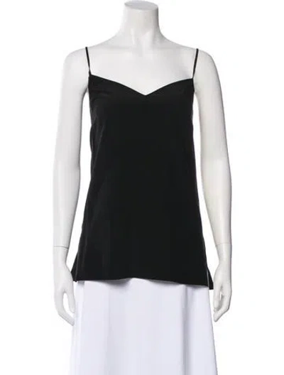 Pre-owned Escada Silk V-neck Top In Black