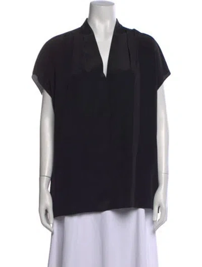 Pre-owned Escada Silk V-neck Top In Black