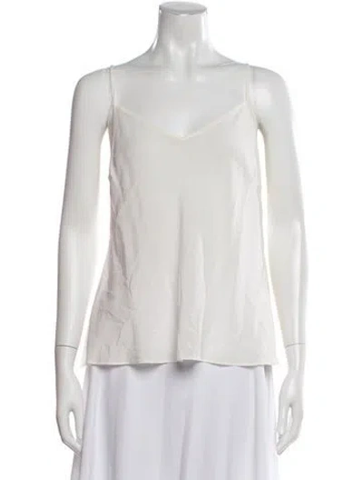 Pre-owned Escada Silk V-neck Top In Neutral