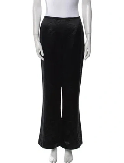 Pre-owned Escada Silk Wide Leg Pants In Black