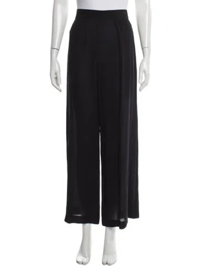 Pre-owned Escada Silk Wide Leg Pants In Black