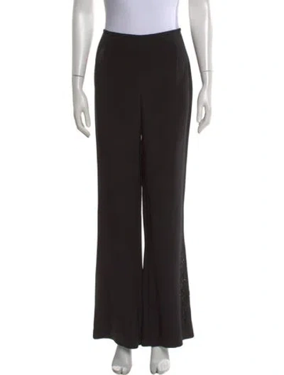 Pre-owned Escada Silk Wide Leg Pants In Black
