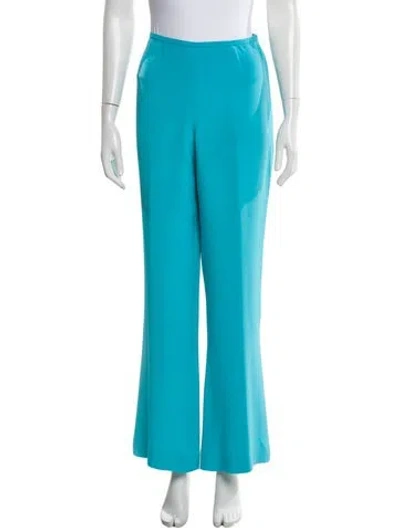 Pre-owned Escada Silk Wide Leg Pants In Blue