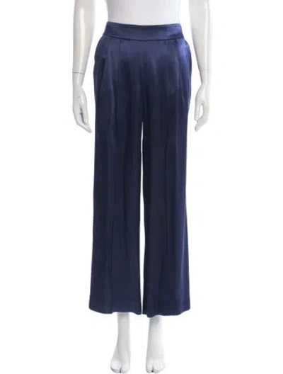 Pre-owned Escada Silk Wide Leg Pants In Blue