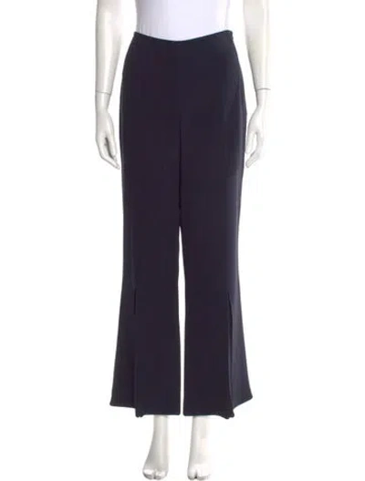Pre-owned Escada Silk Wide Leg Pants In Blue