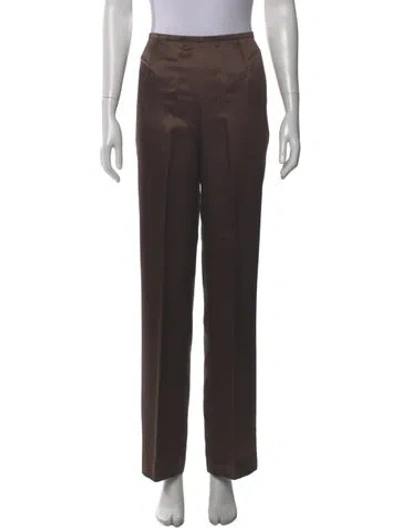 Pre-owned Escada Silk Wide Leg Pants In Brown