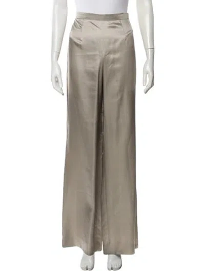 Pre-owned Escada Silk Wide Leg Pants In Gray