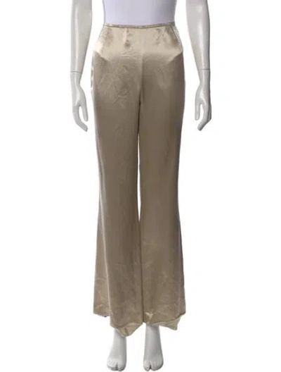 Pre-owned Escada Silk Wide Leg Pants In Neutral