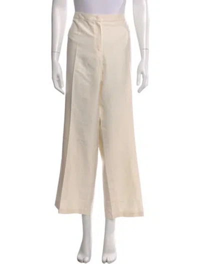 Pre-owned Escada Silk Wide Leg Pants In Neutral