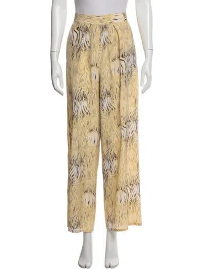 Pre-owned Escada Silk Wide Leg Pants In Neutral