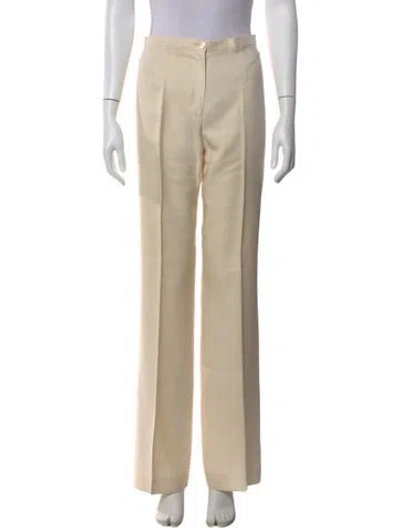 Pre-owned Escada Silk Wide Leg Pants In Neutral