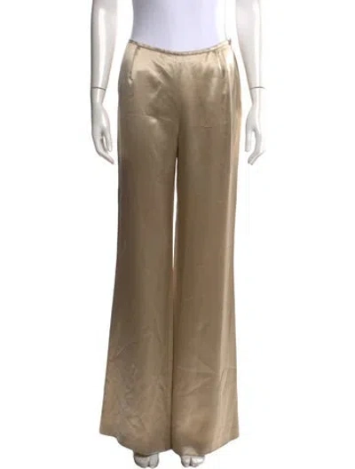Pre-owned Escada Silk Wide Leg Pants In Neutral