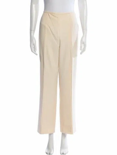 Pre-owned Escada Silk Wide Leg Pants In Neutral