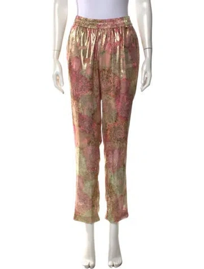 Pre-owned Escada Silk Wide Leg Pants In Neutrals