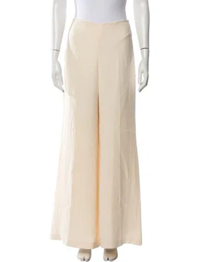 Pre-owned Escada Silk Wide Leg Pants In Neutrals