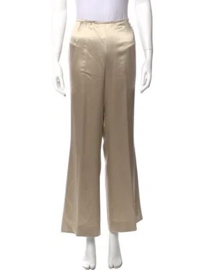 Pre-owned Escada Silk Wide Leg Pants W/ Tags In Neutral