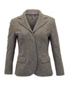Escada Single-breasted Jacket In Tan Wool In Brown