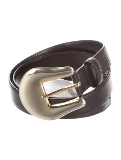 Pre-owned Escada Skinny Leather Belt In Black