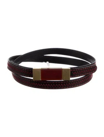 Pre-owned Escada Skinny Leather Belt In Black