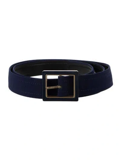 Pre-owned Escada Skinny Leather Belt In Blue