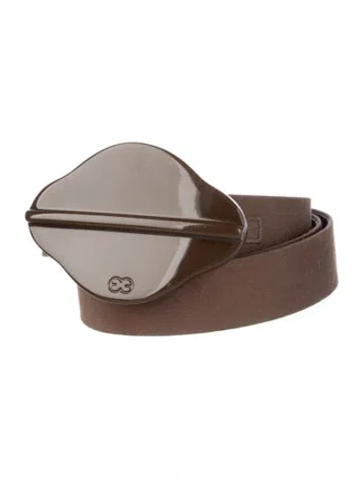 Pre-owned Escada Skinny Leather Belt In Brown