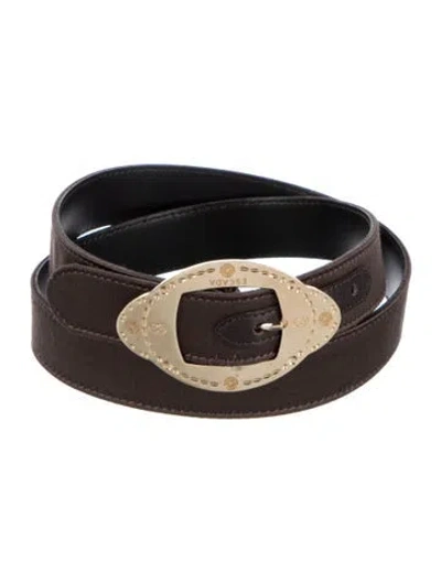 Pre-owned Escada Skinny Leather Belt In Brown