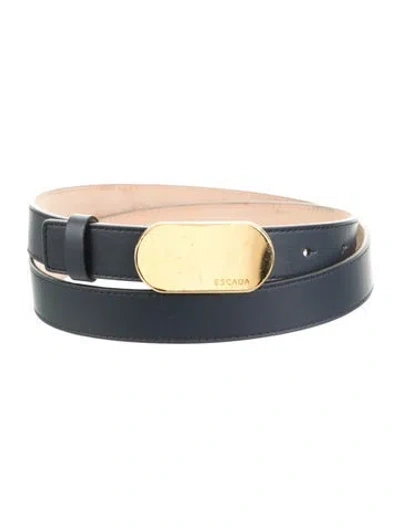 Pre-owned Escada Skinny Leather Belt Kit In Black