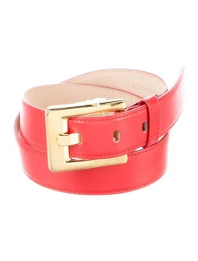Pre-owned Escada Skinny Leather Belt In Red