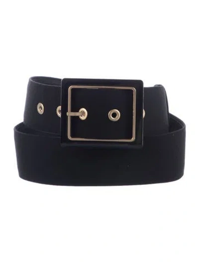 Pre-owned Escada Skinny Leather Waist Belt In Black/gold