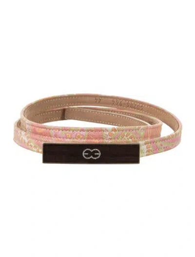 Pre-owned Escada Skinny Leather Waist Belt In Pink