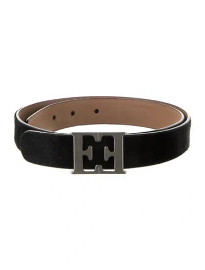 Pre-owned Escada Skinny Mohair Belt Kit In Black