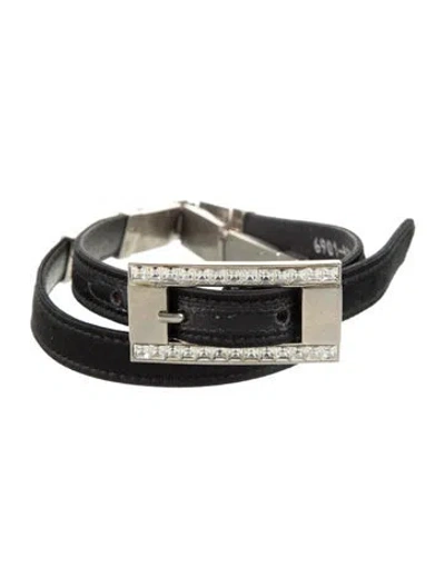 Pre-owned Escada Skinny Satin Waist Belt In Black