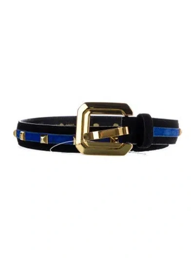 Pre-owned Escada Skinny Suede Belt In Multi
