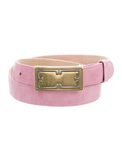 Pre-owned Escada Skinny Suede Belt In Pink