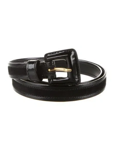 Pre-owned Escada Skinny Suede Waist Belt In Black