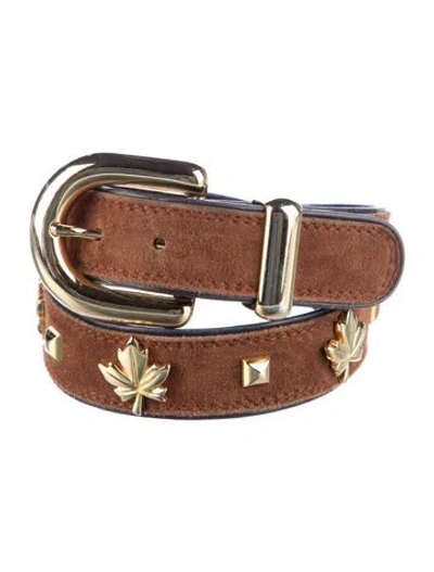 Pre-owned Escada Skinny Suede Waist Belt In Brown
