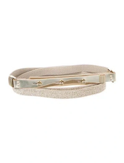 Pre-owned Escada Skinny Waist Belt In Gold/grey