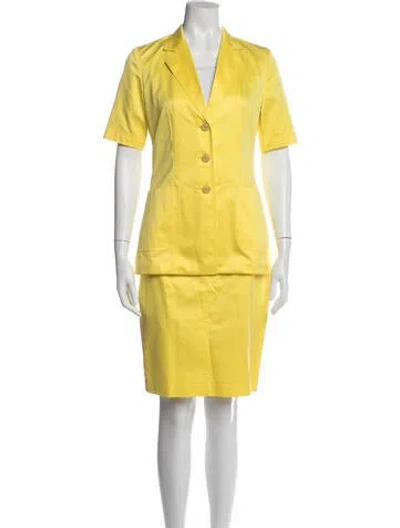 Pre-owned Escada Skirt Suit In Yellow
