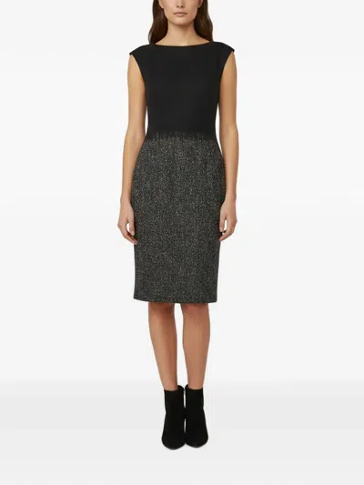 Pre-owned Escada Sleeveless Bouclé Midi Dress In Gray