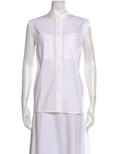 Pre-owned Escada Sleeveless Button-up Top In Neutral
