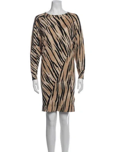 Pre-owned Escada Sport Animal Print Crew Neck Sweater In Neutrals