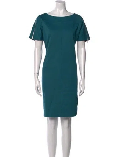 Pre-owned Escada Sport Bateau Neckline Knee-length Dress In Green