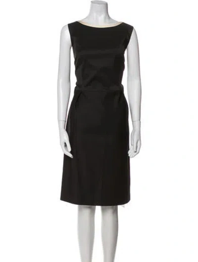 Pre-owned Escada Sport Bateau Neckline Knee-length Dress W/ Tags In Black