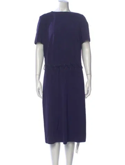 Pre-owned Escada Sport Bateau Neckline Midi Length Dress In Blue