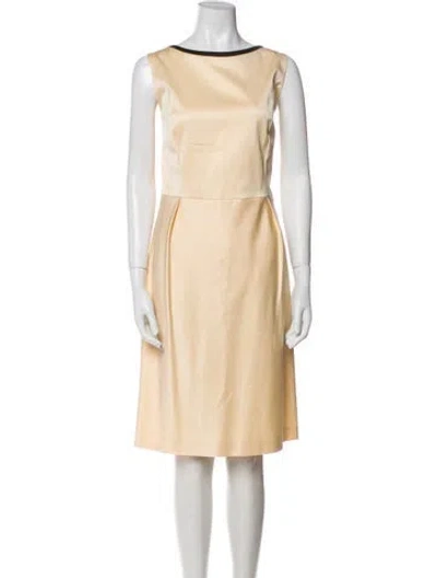 Pre-owned Escada Sport Bateau Neckline Midi Length Dress W/ Tags In Yellow