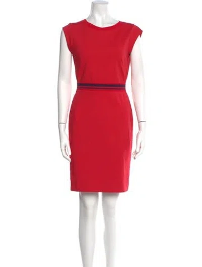 Pre-owned Escada Sport Bateau Neckline Mini Dress In Red