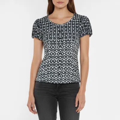 Pre-owned Escada Sport Black Printed Silk Blend Pleated Top M