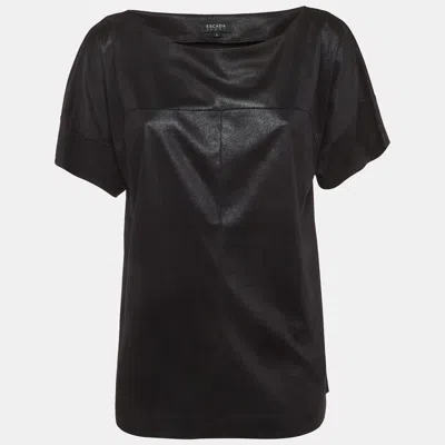 Pre-owned Escada Sport Black Synthetic Knit Bateau Neck Top L